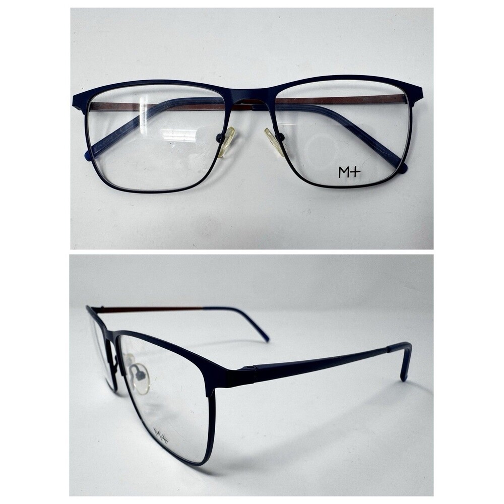 M+ 1037 Navy Orange Eyeglass Frames New Old Stock 55-17-143